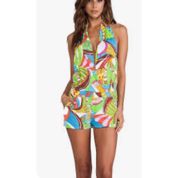 Trina Turk multi colored Santa Cruz romper size medium - Picture 1 of 4